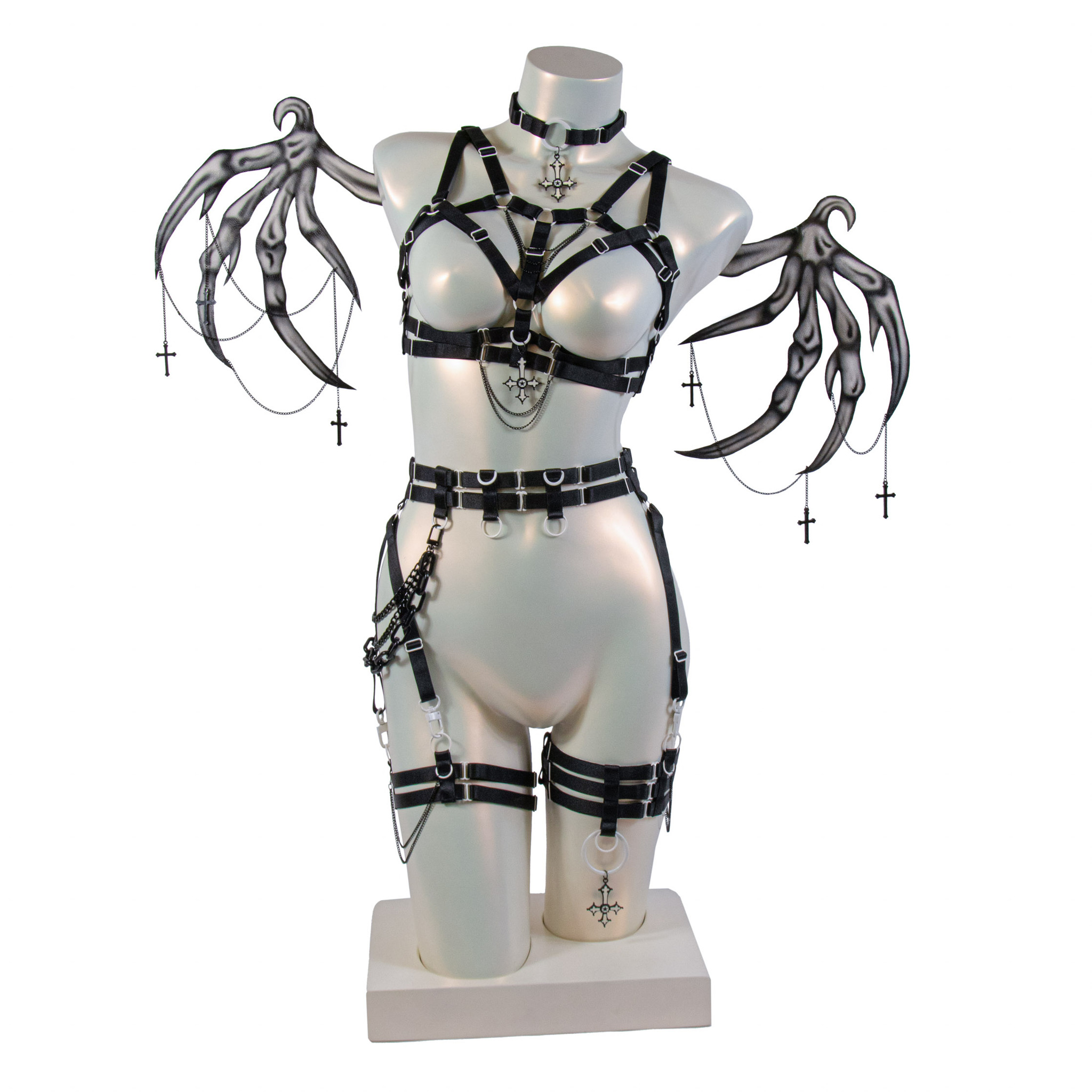 DRAGON harness set Silver black