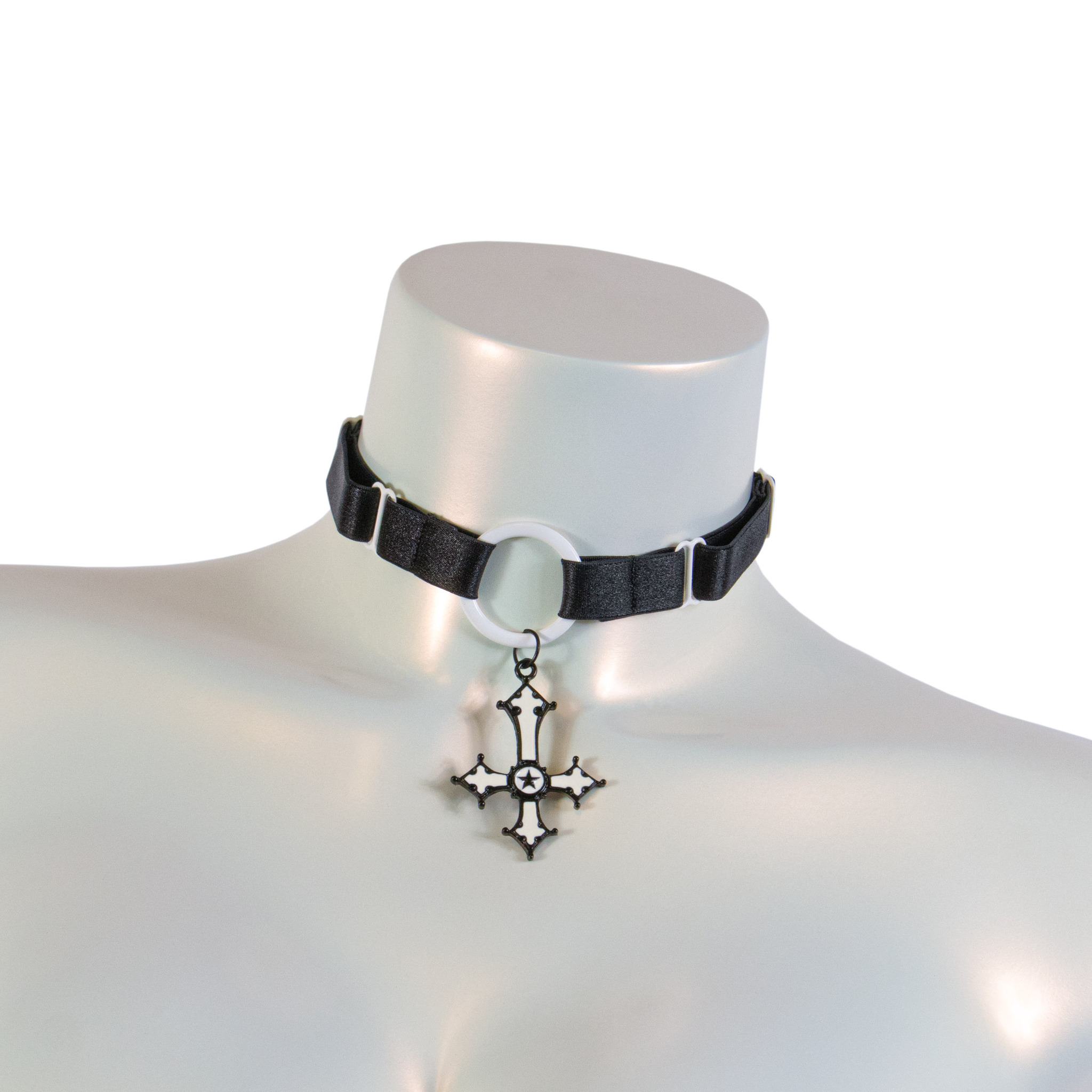 DRAGON choker Silver black