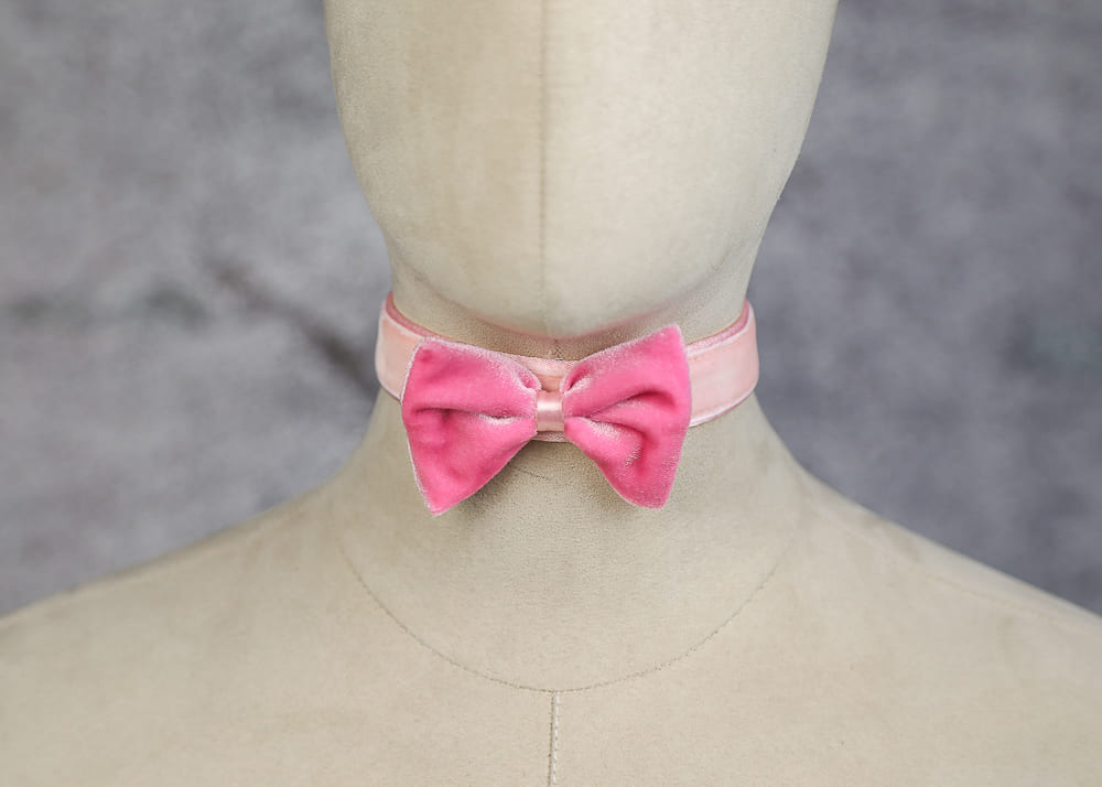 BOW choker Pink