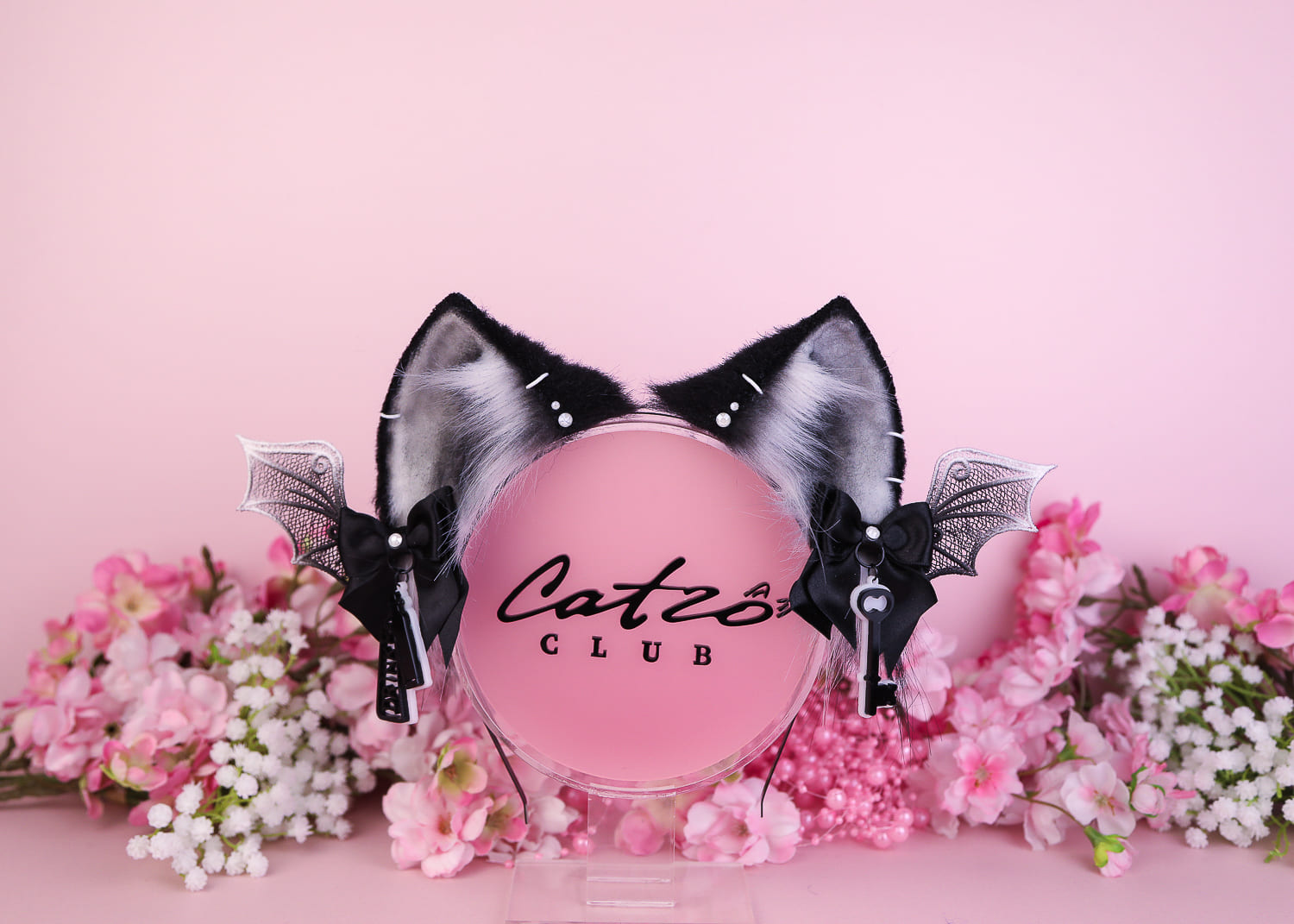 CHESHIRE CAT ears Black and White