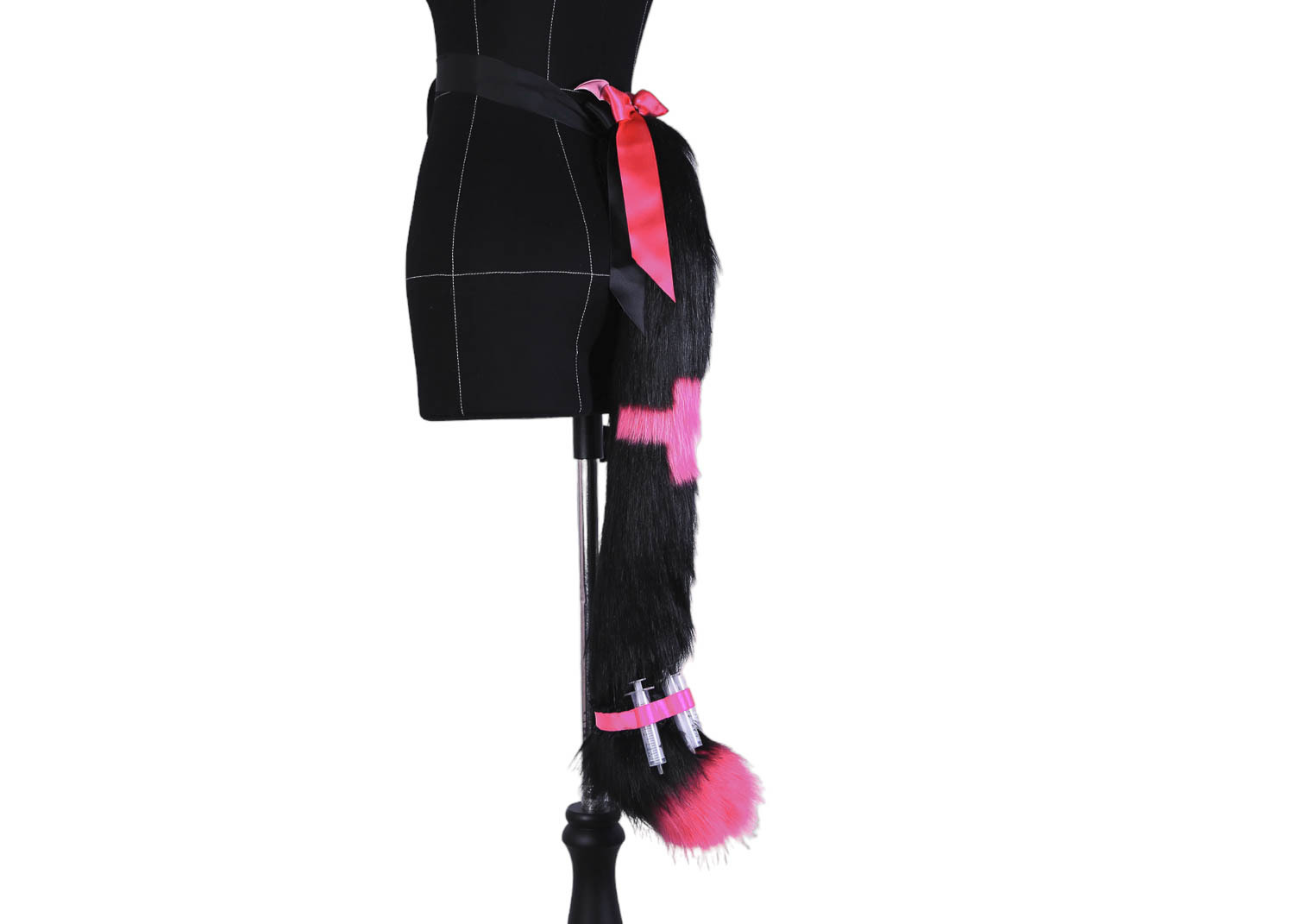 BLACK AND PINK NURSE CAT tail