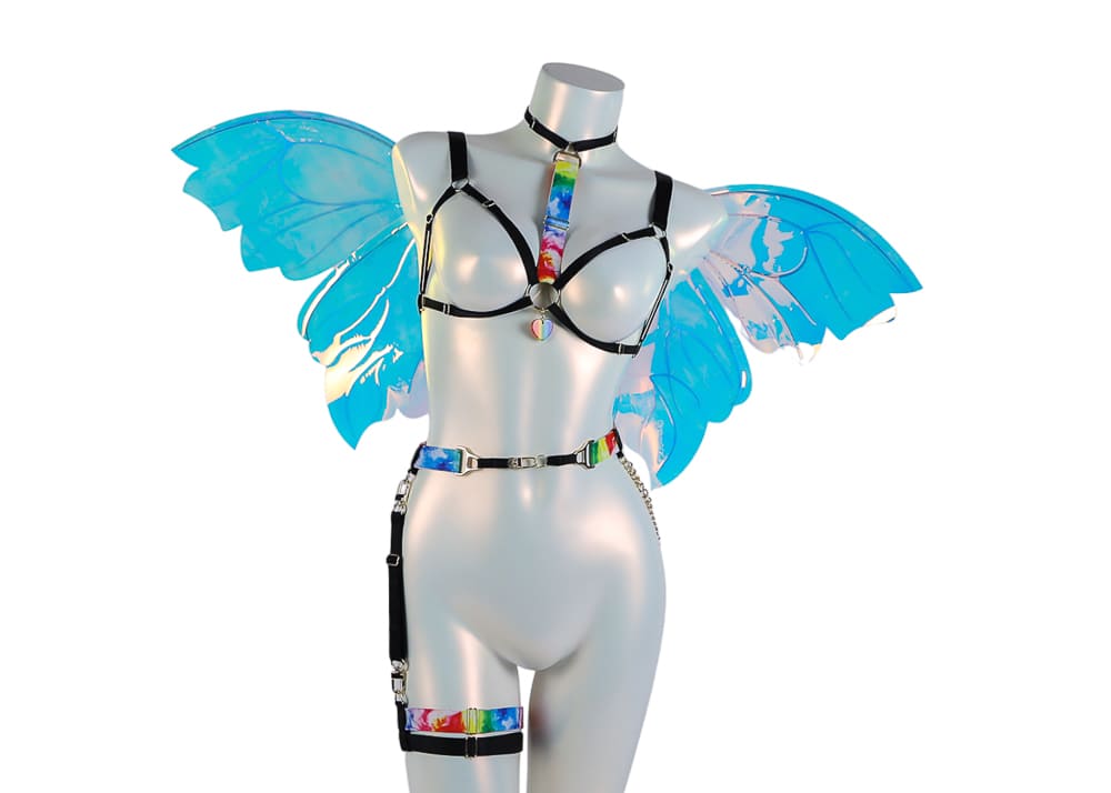 RAINBOW winged harness set (black)