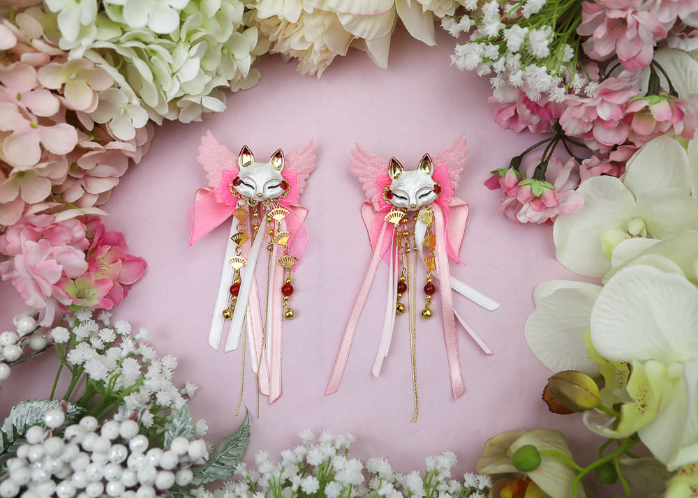 PINK KITSUNE bows