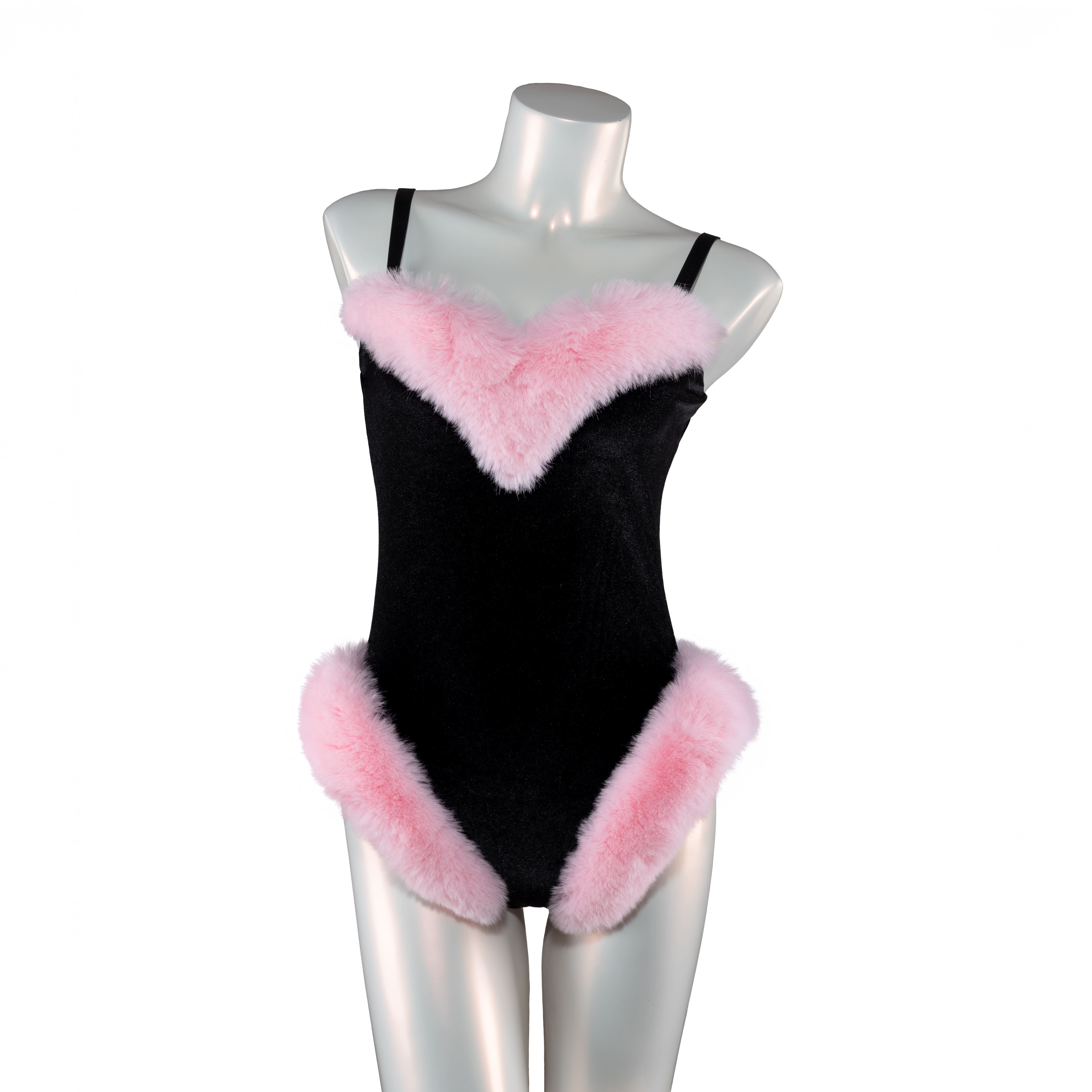 SANTA bodysuit without the belt (black and pink)