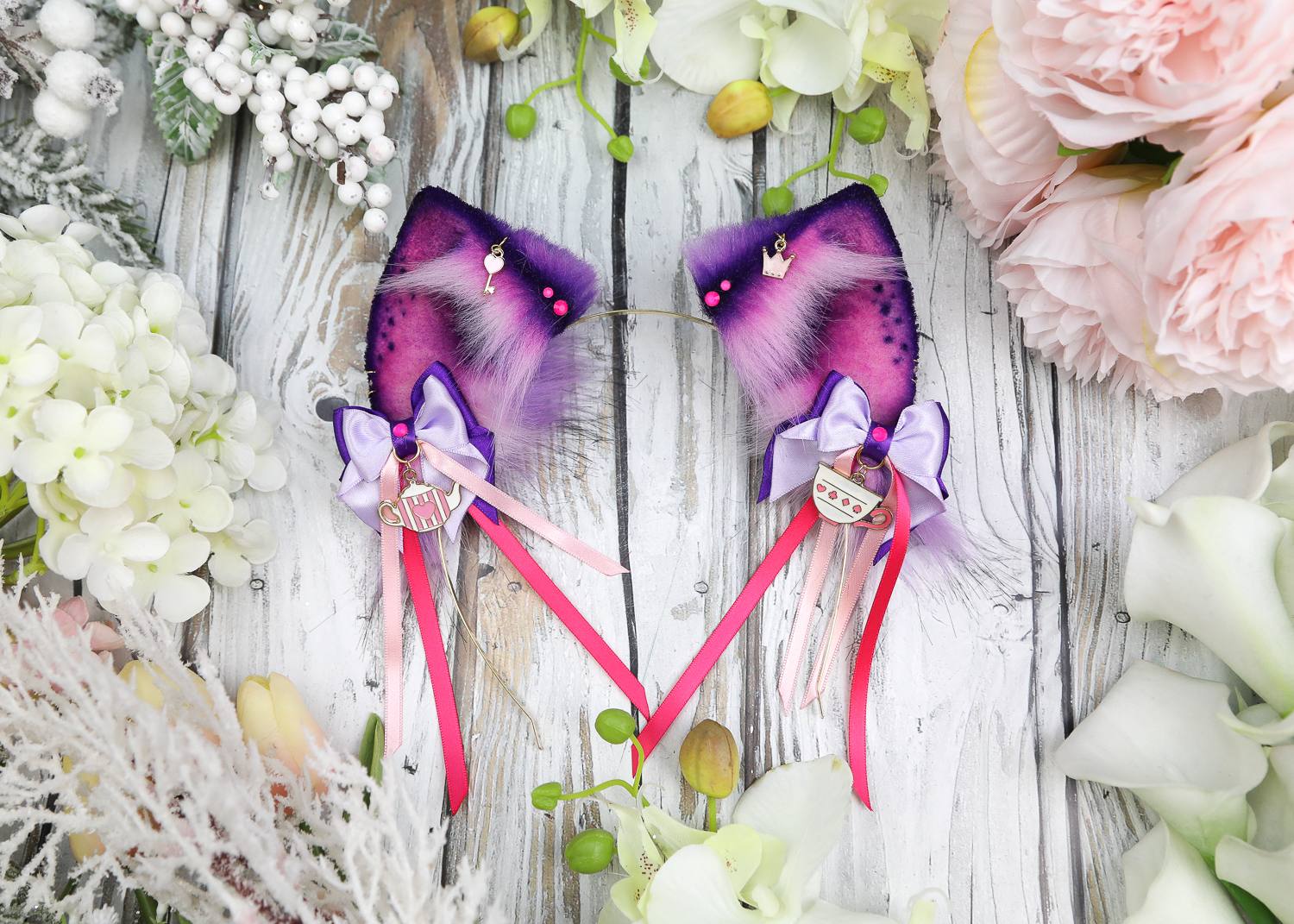 CHESHIRE CAT ears Purple and Pink