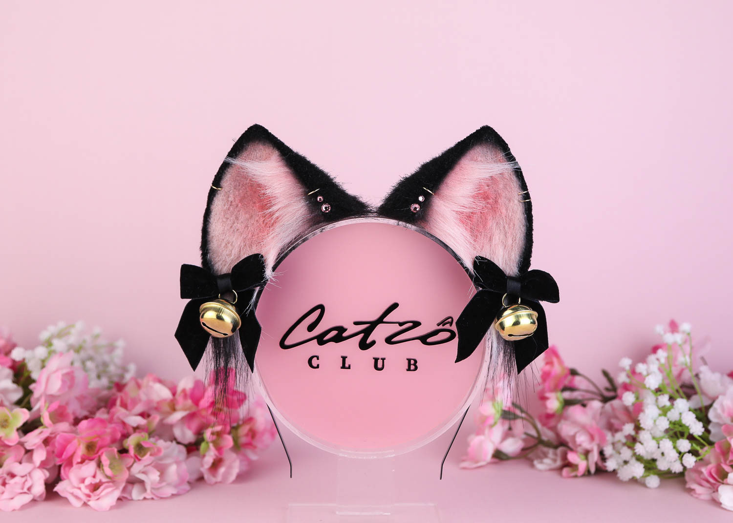 CLASSIC BLACK KITTEN ears Black and pink